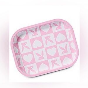 PLAYBOY Pink and White Checkered Party Tray- New